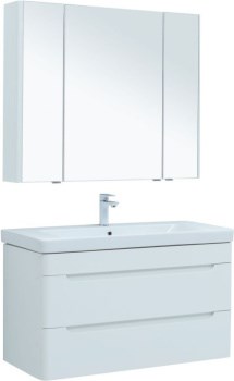 AQUANET Мебель для ванной подвесная София 105 белый глянец (2 ящика) - фото 226210