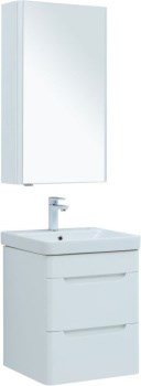 AQUANET Мебель для ванной подвесная София 50 белый глянец (2 ящика) - фото 226220