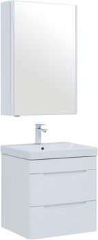 AQUANET Мебель для ванной подвесная София 60 белый глянец (2 ящика) - фото 226230