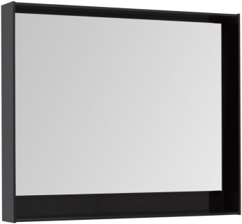AQUANET Зеркало Милан 100 LED черный глянец - фото 226527