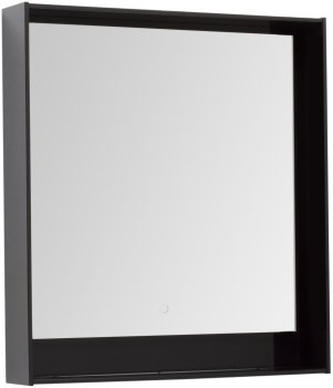 AQUANET Зеркало Милан 80 LED черный глянец - фото 226539