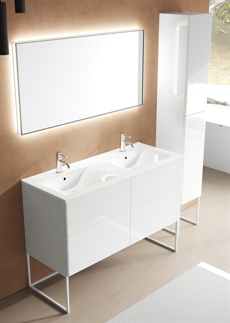 SANVIT ЛИРА Тумба под раковину напольная для ванной комнаты, 4 выдвижных ящика с открытием Push-To-Open (раковина R9122D) ( можно с рамой rtl120w и rtl120bl) - фото 233676