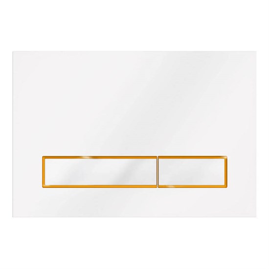 VECONI Кнопка смыва Square Design VFSD-WHG,150х220х13, пластик, белый, кайма - матовое золото VFSD003WHG - фото 234382