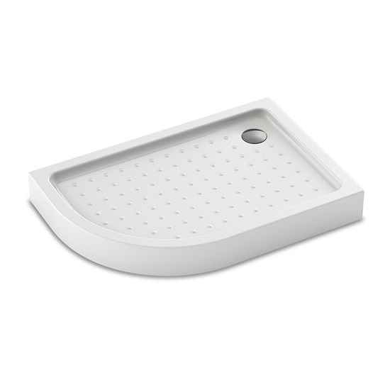 VECONI Душевой поддон асимметричный правый Tezeo acrylic TZ-55R, 1000x800x150, акрил, белый TZ55R-10080-C5