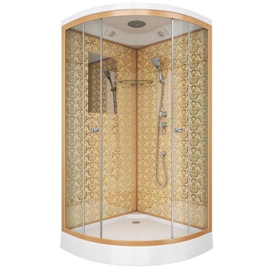 NIAGARA Luxe Душевая кабина 1/4 круга размер 90x90 см, профиль - золото / стекло - прозрачное NIAGARA7701G - фото 235728