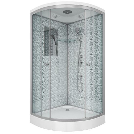 NIAGARA Luxe Душевая кабина 1/4 круга размер 90x90 см, профиль - серебро / стекло - прозрачное NIAGARA7701W - фото 235732