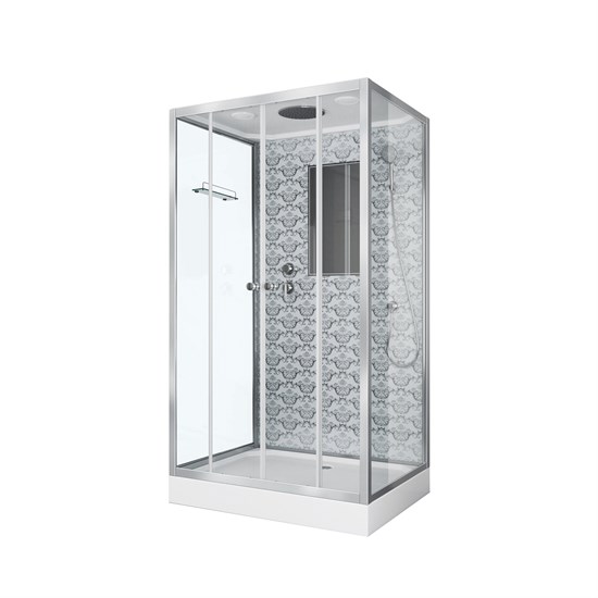 NIAGARA Luxe Душевая кабина прямоугольник размер 120x90 см, профиль - серебро / стекло - прозрачное NIAGARA7772QW - фото 235777