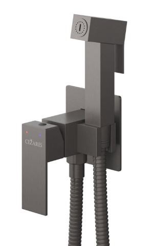 CEZARES Slider Гигиенический душ со смесителем, оружейная сталь SLIDER-DIF-GM - фото 250279
