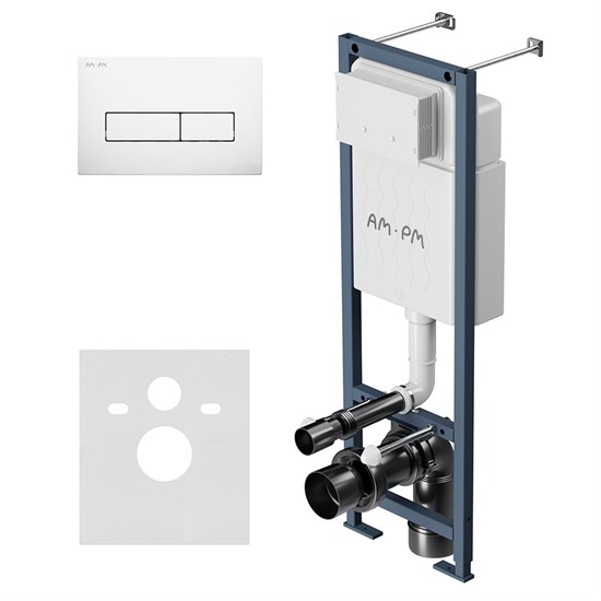 AM.PM ErgoFit I012711.0301 ErgoFit Инсталляция для подвесного унитаза с клавишей ErgoFit M пластик, белый - фото 251933