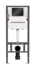 CERAMICA NOVA Balance/Square Система инсталляции для унитазов с кнопкой смыва Square, цвет черный матовый, с креплениями CN121002MB - фото 252827