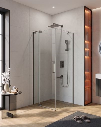 CEZARES Slider Душевой уголок прямоугольный размер 80x70 см, профиль - оружейная сталь / стекло - прозрачный, двери Распашная SLIDER-AH-1-80-70/80-C-GM