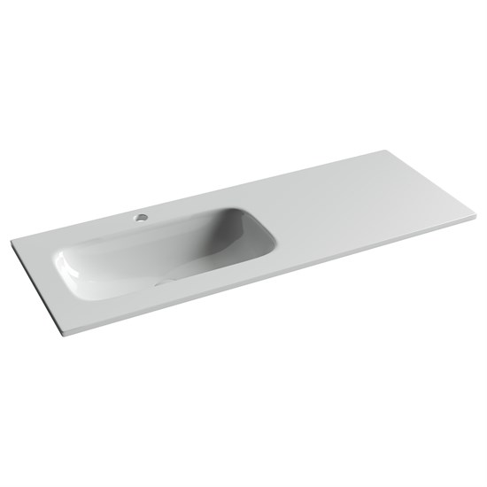CERAMICA NOVA Grace Раковина накладная мебельная прямоугольная 1210x457x137 с чашей слева и отверстием под смеситель цвет белый CN7020 - фото 257813