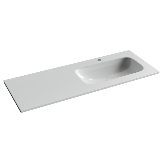 CERAMICA NOVA Grace Раковина накладная мебельная прямоугольная 1210x457x137 с чашей справа и отверстием под смеситель цвет белый CN7021 - фото 257817