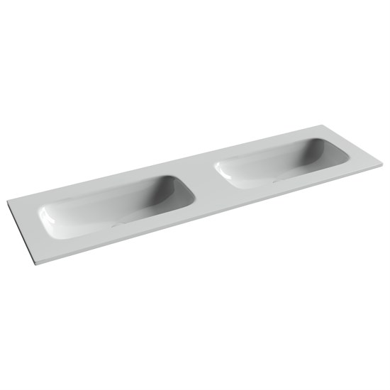 CERAMICA NOVA Grace Раковина накладная мебельная прямоугольная 1610x457x137 с двумя чашами без отверстий под смеситель цвет белый CN7023wx - фото 257840