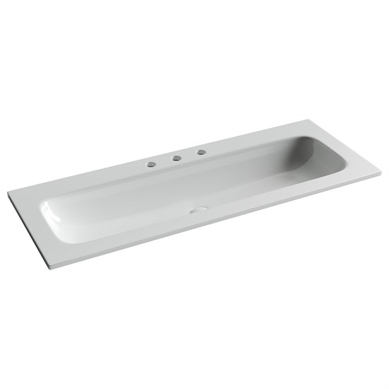 CERAMICA NOVA Grace Раковина накладная мебельная прямоугольная 1210x457x137 с тремя отверстиями под смеситель цвет белый CN7024 - фото 257853