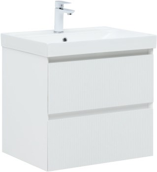 AQUANET Тумба под раковину подвесная Альтера 60 белый матовый AQUANET-337154 - фото 265661