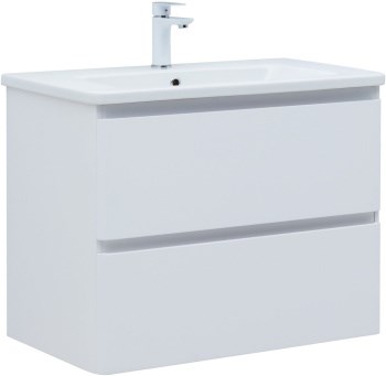 AQUANET Тумба под раковину подвесная Эмбер 80 белый матовый AQUANET-330467 - фото 269505