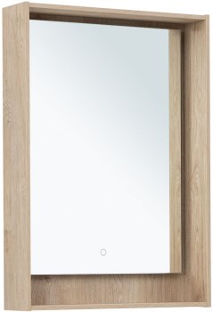 AQUANET Зеркало с подсветкой Милан 60 дуб светлый AQUANET-336403 - фото 269562