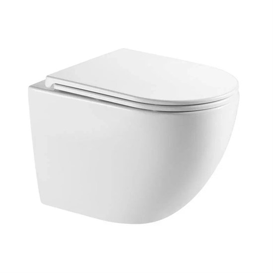 AQUAme Унитаз подвесной с сиденьем SoftClose, смыв QUIET, скрытый крепеж. 520x365x360, белый AQM2002L - фото 272366
