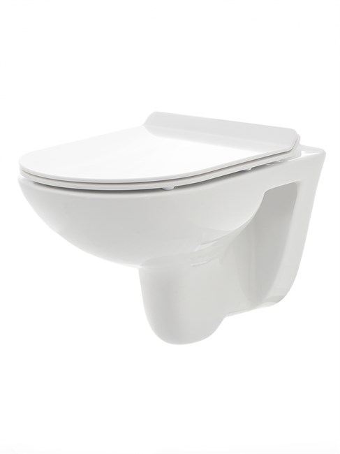 AQUAme Унитаз подвесной с сиденьем SoftClose, технология смыва Rimless. 530x355x360, белый AQM2008 - фото 272484