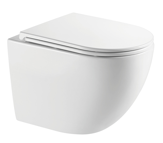 AQUAme Унитаз подвесной сиденье SoftClose, технология смыва Invisible, скрыт крепеж. 520х360х400, белый AQM2014PRO - фото 272554