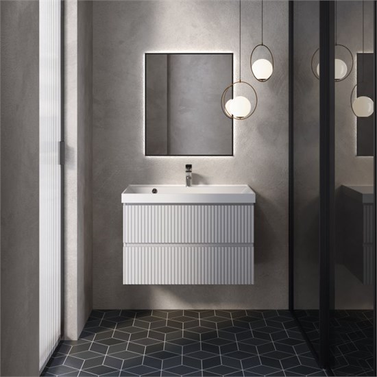AQUAme "S1" тумба под умывальник подвесная 80 см., цвет белый глянец. AQM900180WH - фото 274083