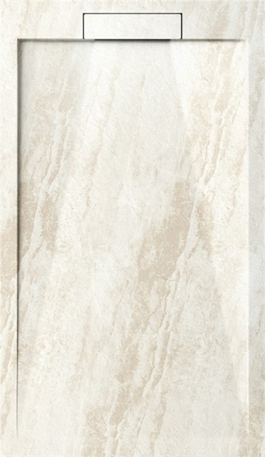 ESBANO Luxe Поддон прямоугольный из искуственного камня, крышка слива из искуственного камня размер 120x80 см, бежевый ESPLM128DR - фото 274321