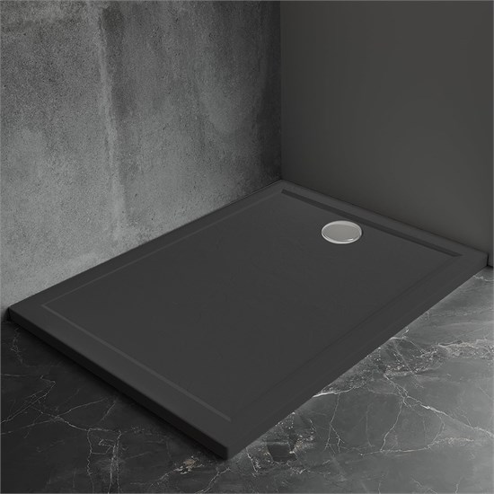VECONI Pietra Душевой поддон квадратный, 900x900x30, искусственный камень, черный PT-B-9090-RU - фото 274433
