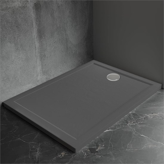 VECONI Pietra Душевой поддон квадратный, 1000x1000x30, искусственный камень, антрацитово-серый PT-AG-100100-RU - фото 274441