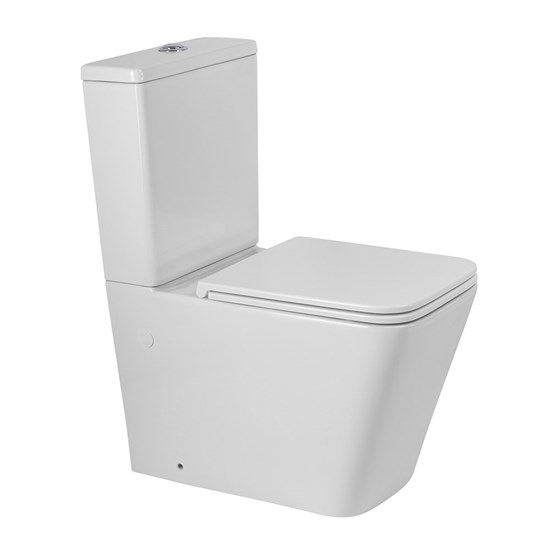 BELBAGNO Ardente-R Чаша безободкового унитаза с сиденьем дюропласт soft close, P-trap, белый BB02093CPR/SC - фото 275460