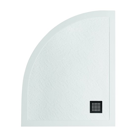 BELBAGNO Uno Поддон полукруглый из искусственного мрамора в комплекте с сифоном с чёрной матовой декоративной накладкой, размер 120x80 см TRAY-MR-UNO-RH-120/80-550-35-W-R-NO