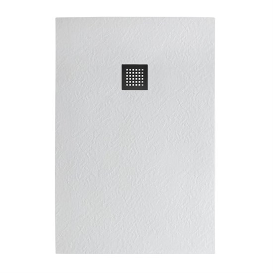 BELBAGNO Uno Поддон прямоугольный из искусственного мрамора в комплекте с сифоном с чёрной матовой декоративной накладкой, размер 140x90 см TRAY-MR-UNO-AH-140/90-35-W-NO