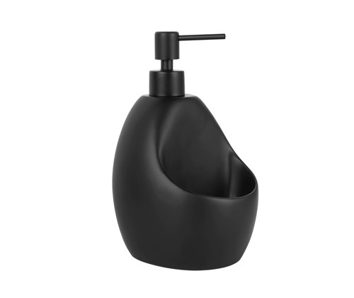 WASSERKRAFT K-8099BLACK Дозатор с емкостью для губки, черный WASSERKRAFT 8099BLACK - фото 275890
