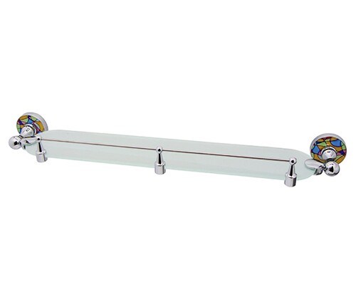 WASSERKRAFT Diemel K-2244 Полка стеклянная с бортиком, хром WASSERKRAFT 2244 - фото 276012