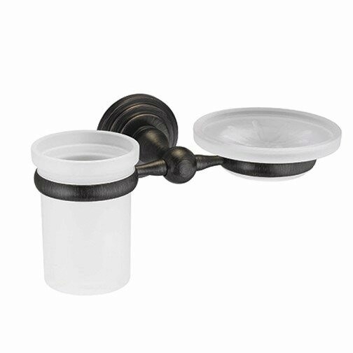 WASSERKRAFT Isar K-7326 Держатель стакана и мыльницы, темная бронза WASSERKRAFT 7326 - фото 276899