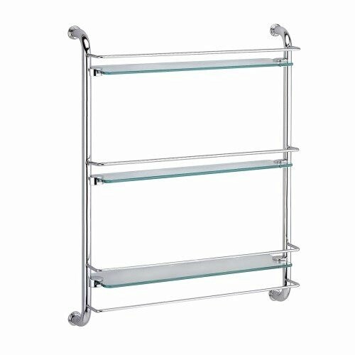 WASSERKRAFT K-2033 Полка стеклянная тройная, хром WASSERKRAFT 2033 - фото 277494