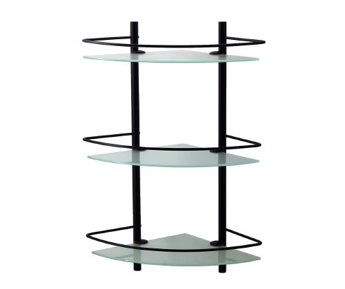 WASSERKRAFT K-3133BLACK Полка стеклянная тройная, черный WASSERKRAFT 3133B - фото 278008