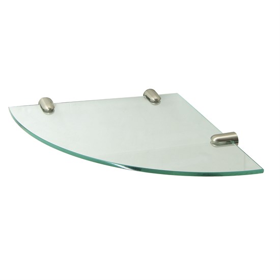 WASSERKRAFT K-533NICKEL Полка  стеклянная угловая, никель WASSERKRAFT 533N - фото 278302