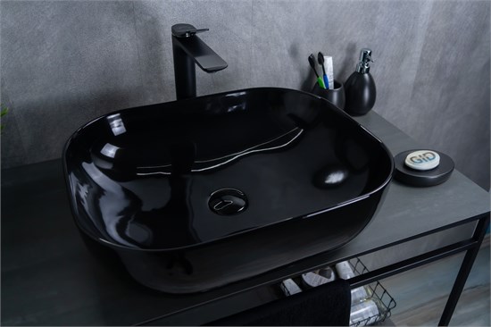 GID Раковина BL1302 53347 накладная черная глянцевая 50x40x14 GID-53347 - фото 279351