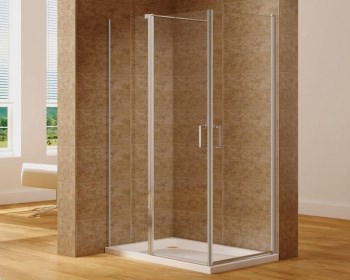 AQUANET Cinetic Душевой уголок прямоугольный двери распашные размер 90x120 см профиль - хром / стекло - прозрачное AQUANET-AE12-N-120H190U-CT + AE12-N-90H190U-CT - фото 282030