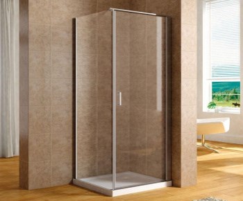 AQUANET Cinetic Душевой уголок квадратный дверь распашная размер 90x90 см профиль - хром / стекло - прозрачное AQUANET-AE12-N-90H190U-CT + AE12-F-80H190U-CT - фото 282050