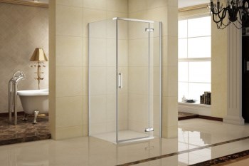 AQUANET Logic Душевой уголок квадратный двери распашные  размер 100x100 см профиль - хром / стекло - прозрачное AQUANET-AE32-S-100x100U-CT - фото 282124