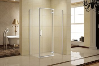 AQUANET Logic Душевой уголок прямоугольный двери распашные размер 120x80 см профиль - хром / стекло - прозрачное AQUANET-AE32-S-120x80U-CT - фото 282136