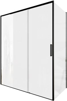 AQUANET Pleasure Evo Душевой уголок прямоугольный двери раздвижные размер 160x90 см профиль - черный / стекло - прозрачное AQUANET-AE65-160x90-BT - фото 282325
