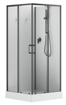 AQUANET Passion EVO Душевая кабина квадратная размер 90x90 см профиль - черный / стекло - прозрачное AQUANET-282009 - фото 282410