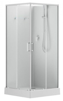 AQUANET Passion EVO Душевая кабина квадратная размер 90x90 см профиль - белый / стекло - прозрачное AQUANET-281963 - фото 282413