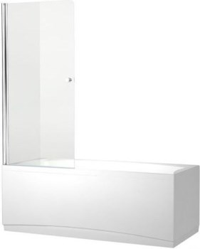 AQUANET Alfa Шторка на ванну распашная ширина 75 см профиль - хром / стекло - прозрачное AQUANET-196050 - фото 282428