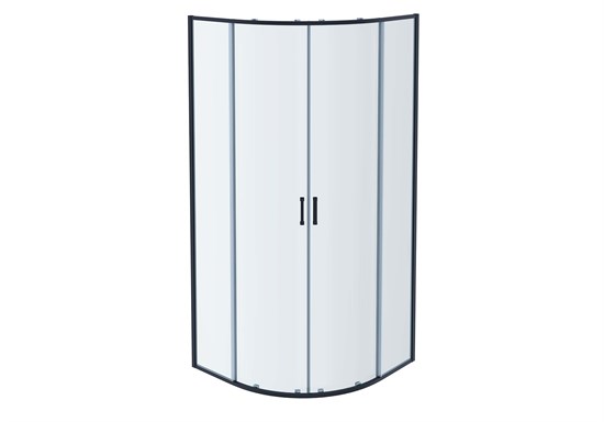 AQUATEK Aria Душевой уголок 1/4 круга, двери раздвижные 900x900x2000, профиль оружейная сталь, стекло прозрачное AQ ARI RO 09020GM - фото 285244