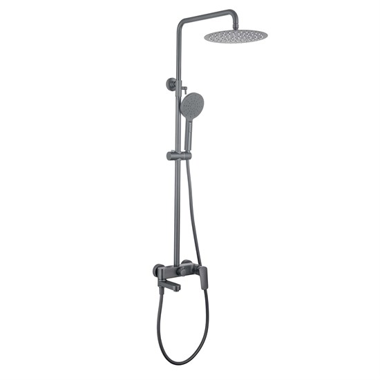 AQUATEK AQ2040BGM ВЕГА Душевая система (Смеситель для ванны) 3jet 250мм, оружейная сталь AQ2040BGM