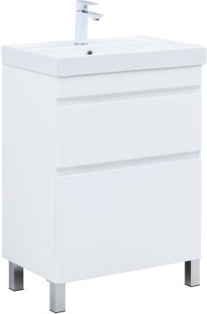 AQUANET Slim Тумба под раковину напольная ширина 60 см, цвет белый AQUANET-346042 - фото 286166